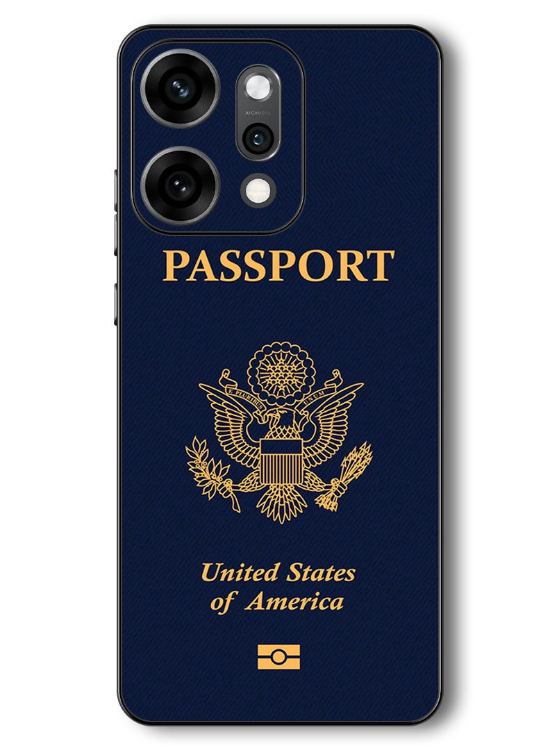 Theodor Case Compatible with Oppo Reno 14 Pro 6.83 Inch Protection Shockproof Bumper Cover Usa Passport - Image 1