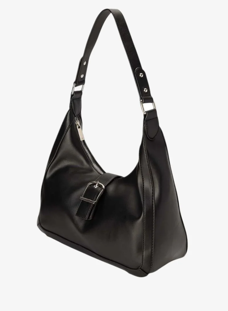 Bata Black Classic Shoulder Hobo Bag for Women | Best Price UAE