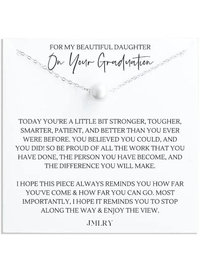 عربست هدايا التخرج لابنتها تهانينا قلادة لؤلؤ 18 بوصة - Image 1