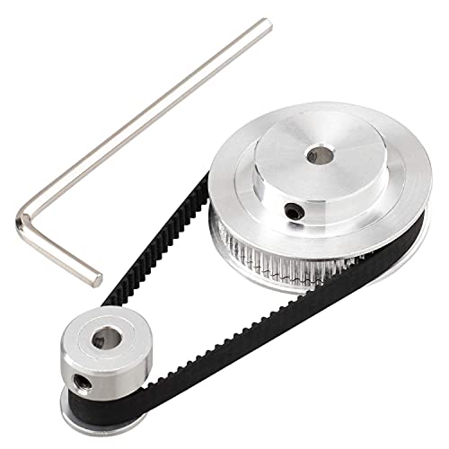 Serplex® GT2 Synchronous Wheel 20 & 60 Teeth 5mm Bore, Aluminum Timing Pulley with Length 200mm Width 6mm Belt for 3D Print Projects, Synchronous Wheel for 3D Printer Timing Pulley Printer - Image 1