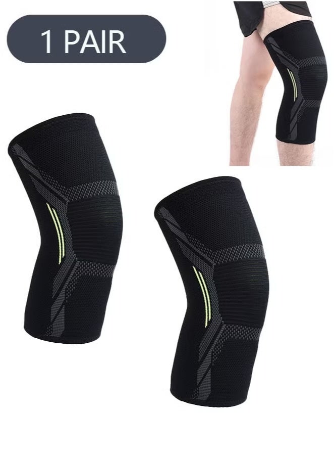 Unisex Anti-Slip Knee Brace Sleeves (1 Pair) - Premium Compression Support for Arthritis, Joint Pain & Meniscus Tear Relief - Soft Breathable Design for Basketball, Running & Fitness（L） - Image 1