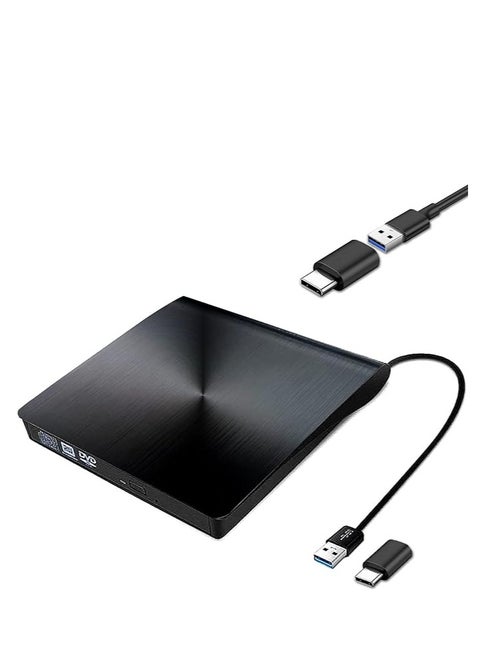 External DVD/CD Drive - USB 3.0 Slim Portable CD DVD +/-RW Burner/Writer/Rewriter/Player/High Speed Data Transfer for MacBook Pro Laptop/Desktops Win XP/2003/Vista/7/8.1/10 Linux and Mac OS