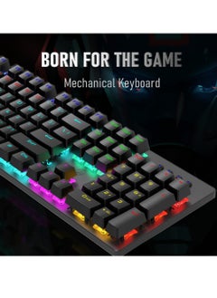 HP GK100F Gaming Mechanical Keyboard  - Blue Switch - Rainbow Backlight 9 Lighting Mode - Full Size 104 Keys -  English Keys | Black  - Image 3