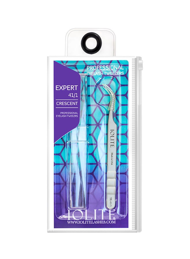 IOLITE Professional Eyelash Tweezer Aisi 420 Stainless Steel - Image 1