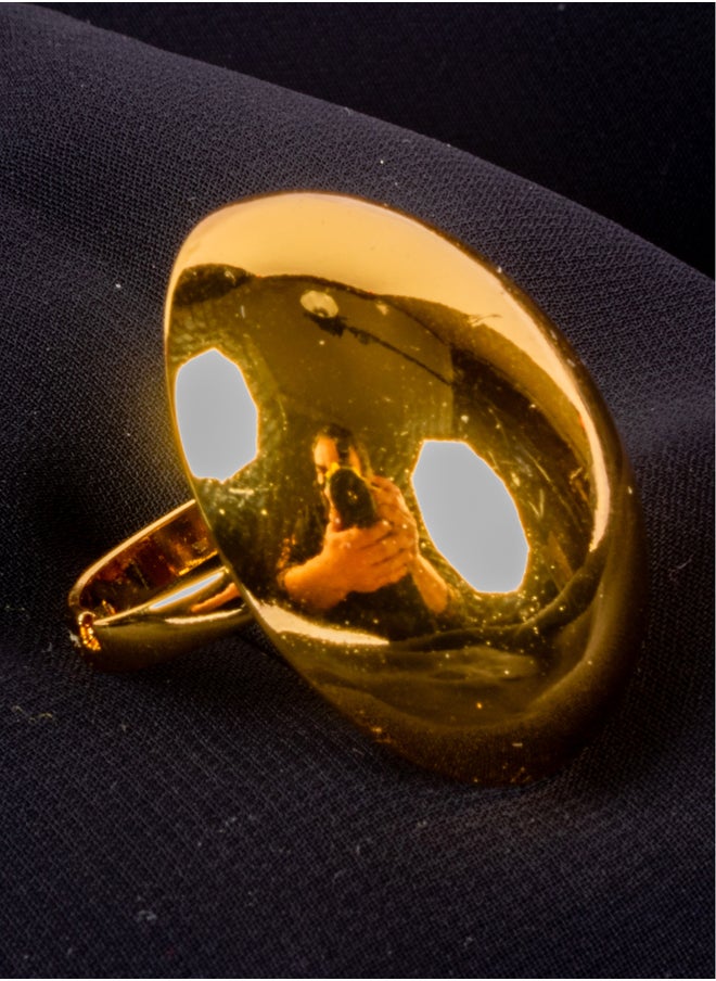 Golden Stainless Steel Free Size Ring