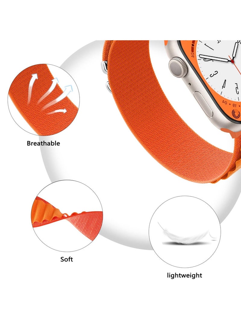 BORTONY - Apple Watch Band 42mm 44mm 45mm 49mm 4 Pack Alpine Loop Nylon Band Women Men with Adjustable Metal G-Hook Strap for iWatch Ultra Series SE 8/7/6/5/4/3/2/1 - Image 1