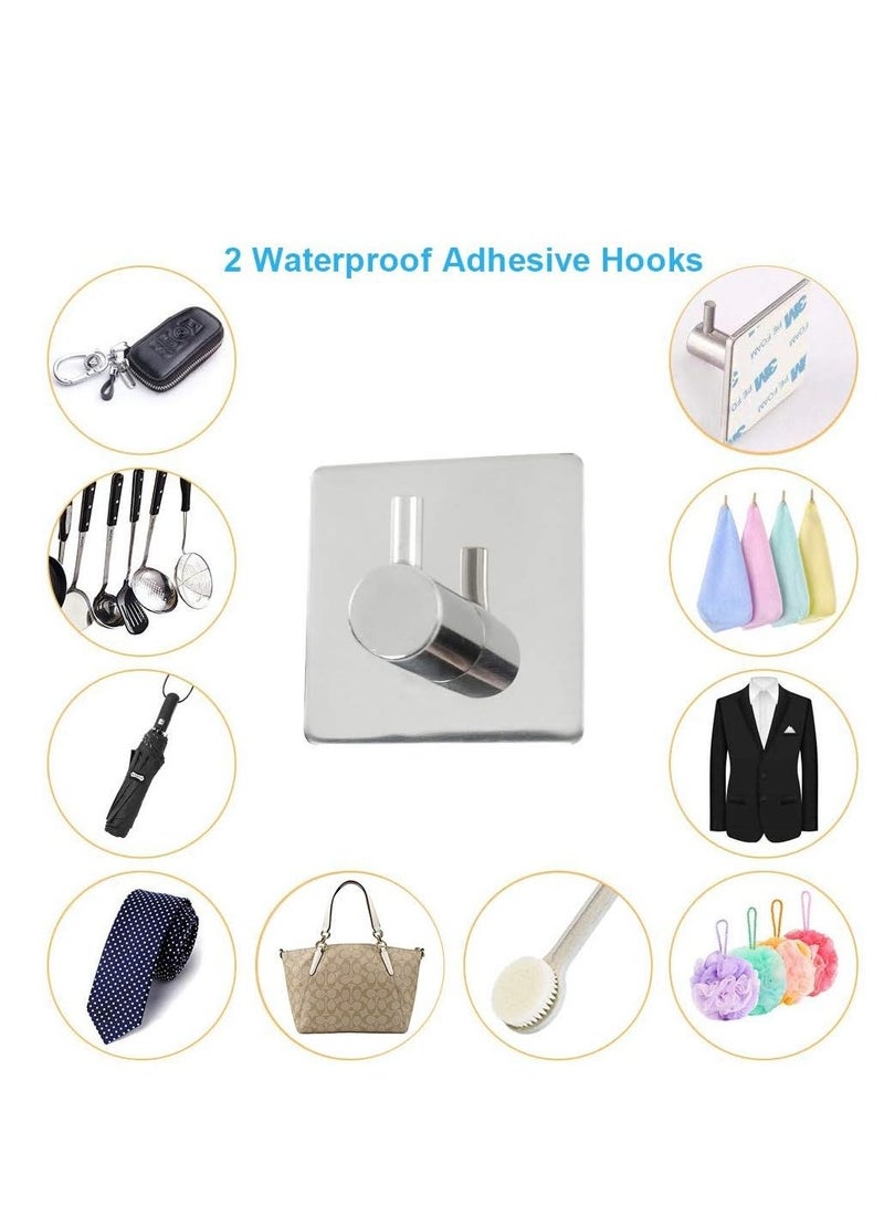5 PCS Bathroom Hardware Set SUS304 Stainless Steel-Towel Rack Set Include Lengthen Hand Towel Bar+Toilet Paper Holder+3 Robe Towel Hooks Bathroom Accessories Towel Bar Set (Chrome, 16IN) - Image 4