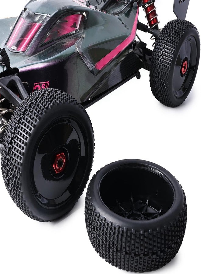ZRRC Preglued 17mm Hex RC Buggy Truggy Wheels and Tires 1/8 Scale RC Pin Tires Wheels for 1/8 Arrma Typhon 6S 3S Losi 8IGHT X/E 2.0 XT/XTE Traxxas Team Associated HPI RC Off-Road Tyres (Black) - Image 3
