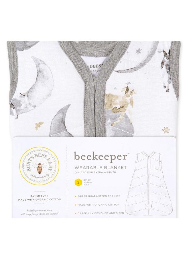 Burt's Bees Baby - Burt's Bees Baby Baby Beekeeper Wearable Blanket, 100% Organic Cotton, Swaddle Transition Sleeping Bag, White, Medium - Image 1