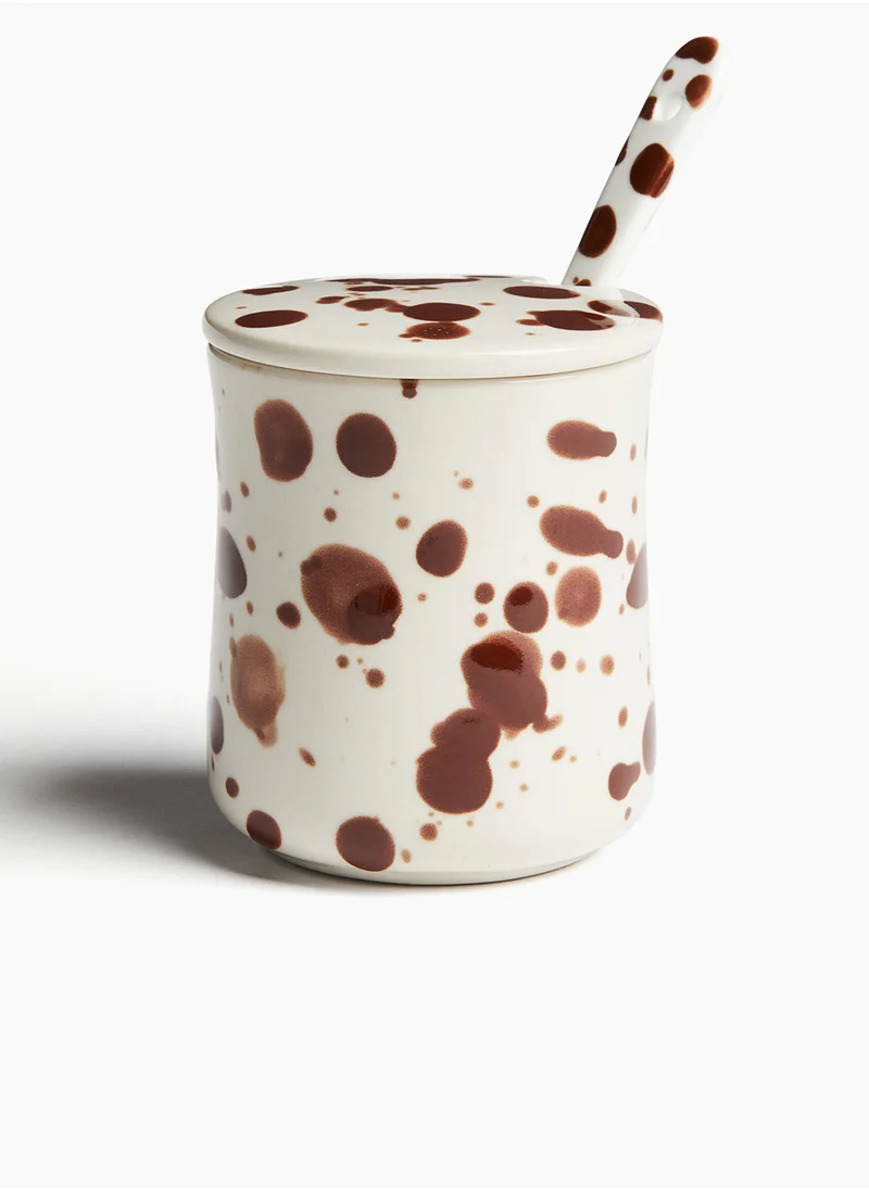 H&M Patterned Stoneware Jar