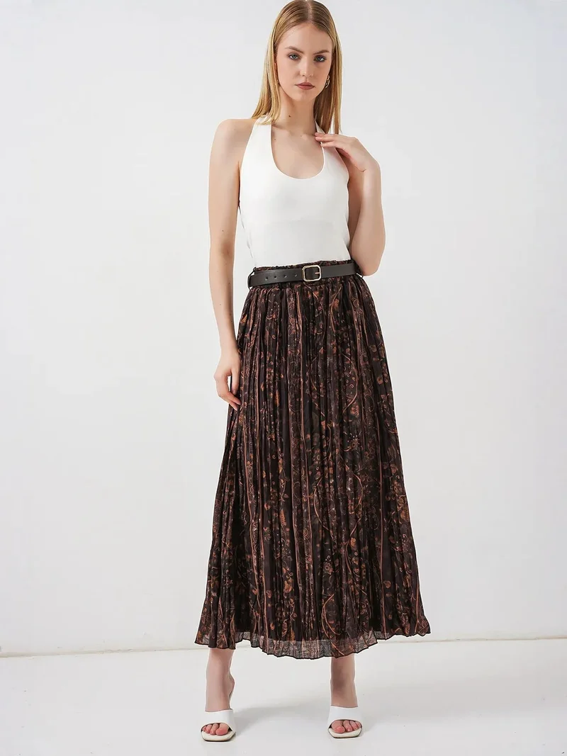 BIG DART BDART High-Waist Paisley Midi A-Line Skirt