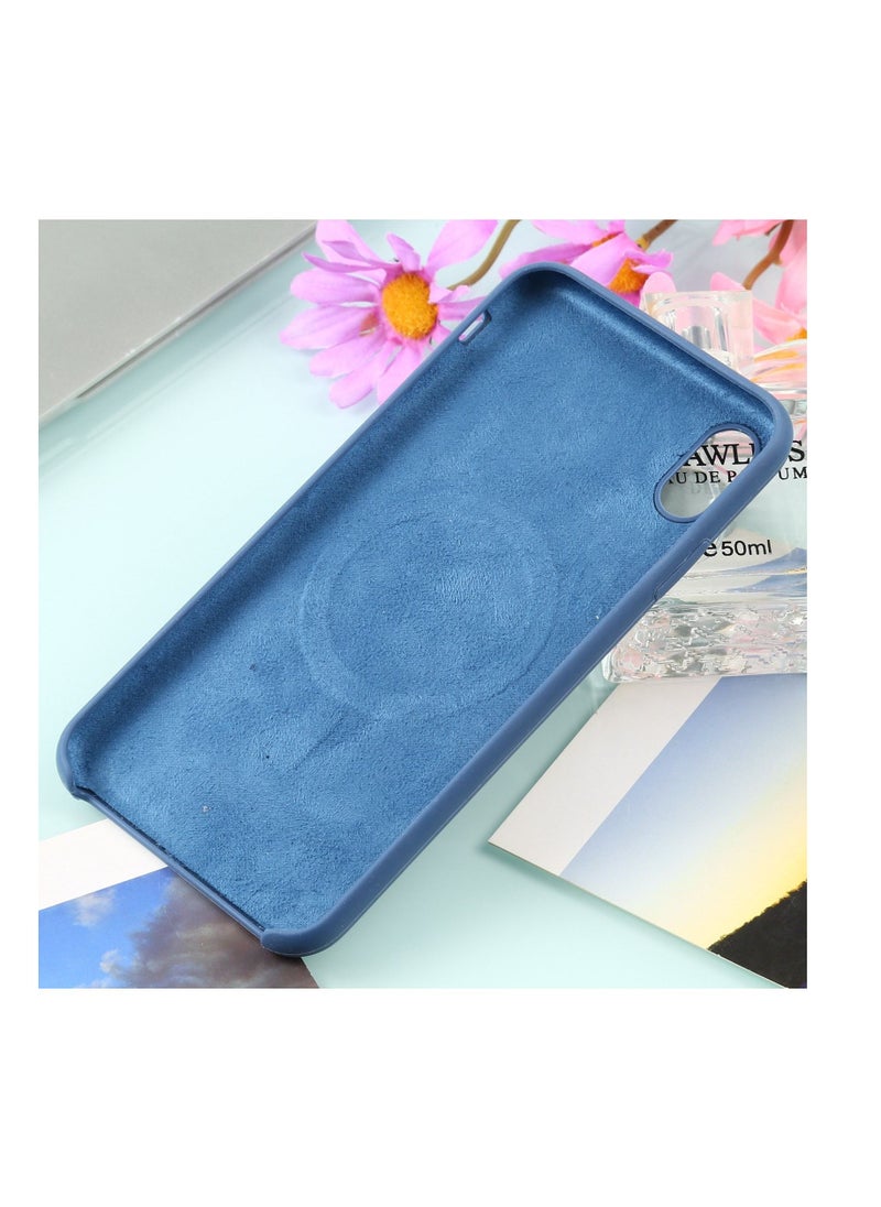 Generic - Silicone back cover MagSafe compatible with iPhone X and Xs Blue - Image 1