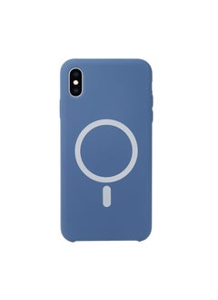 Silicone back cover MagSafe compatible with iPhone X and Xs Blue