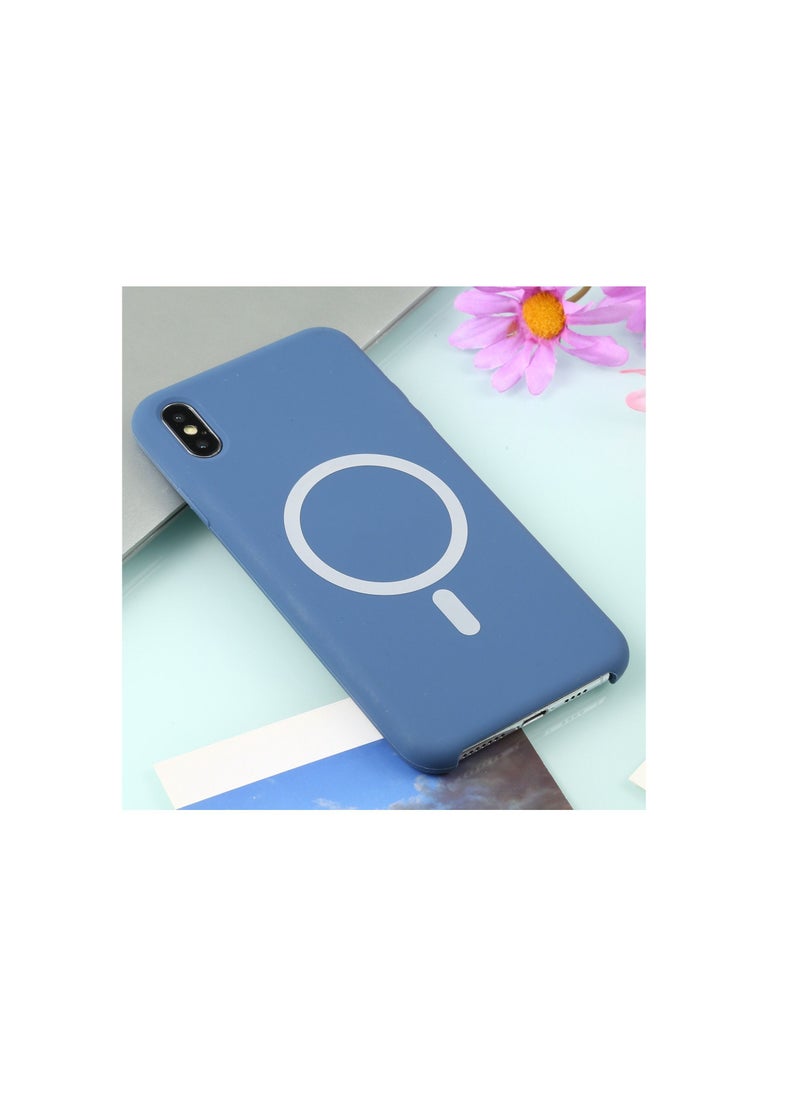 Generic - Silicone back cover MagSafe compatible with iPhone X and Xs Blue - Image 1