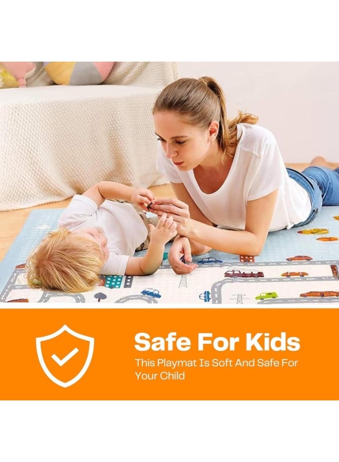 Soofam Baby Play Mat 180 * 150 * 1 CM – Baby Floor Mat, Anti-Slip Foam Playmat for Babies and Kids, Waterproof Baby Play Gym and Mat for Floor Play, Reversible Design (Bear Design) - Image 4
