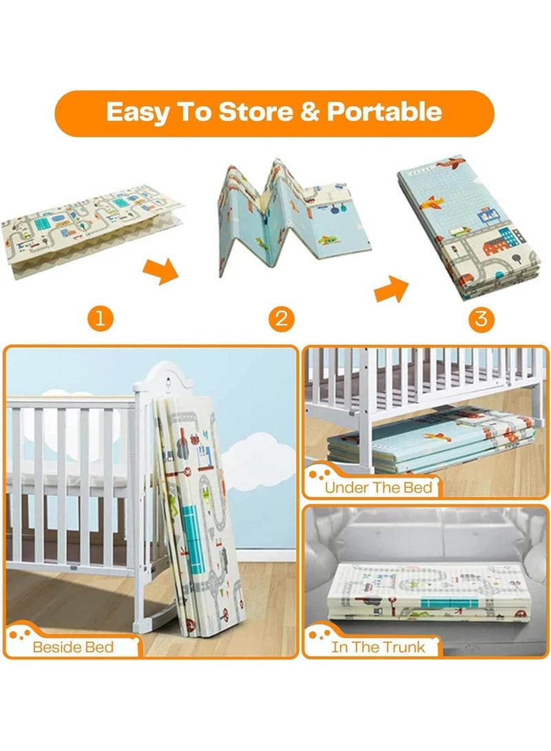 Soofam Baby Play Mat 180 * 150 * 1 CM – Baby Floor Mat, Anti-Slip Foam Playmat for Babies and Kids, Waterproof Baby Play Gym and Mat for Floor Play, Reversible Design (Bear Design) - Image 5