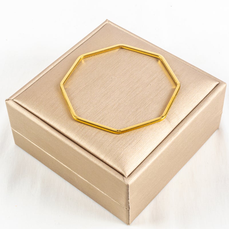 Set of 3 Golden Stainless Steel Bangale Bracelet Size 65 - Image 4