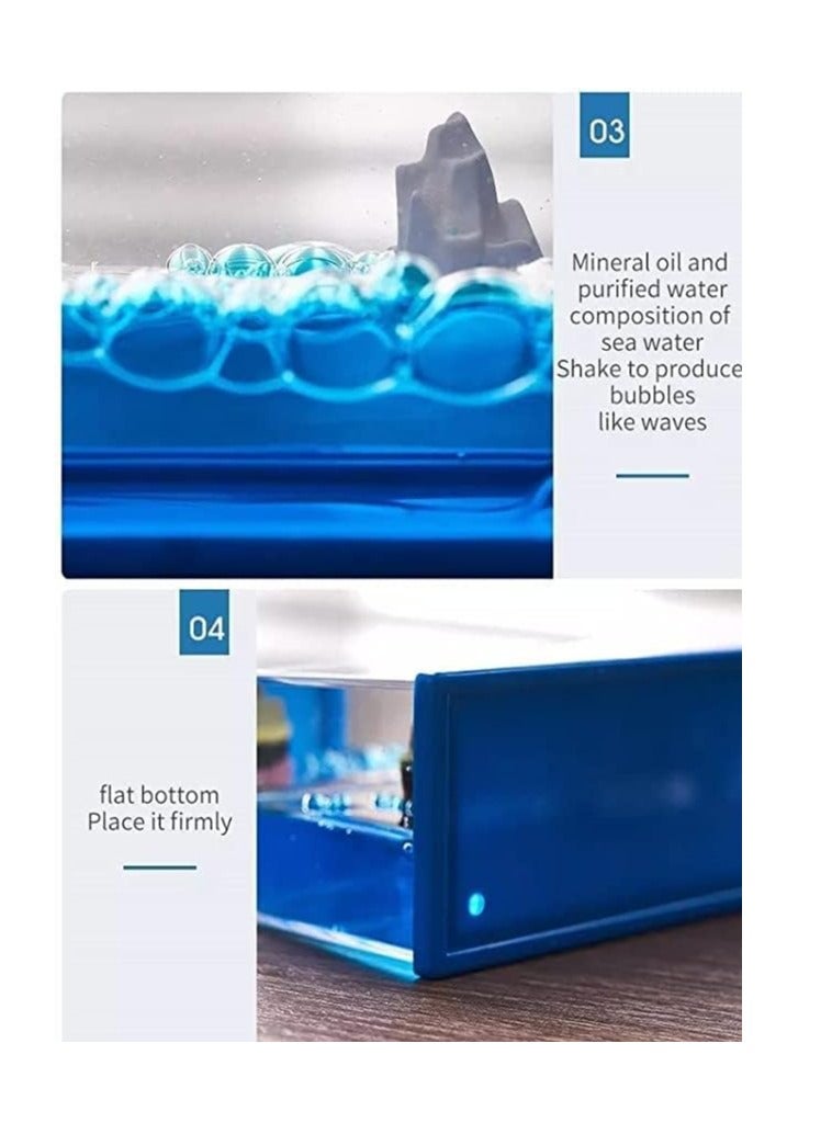 ProOne ProOne TOY 1 Cruise Ship Fluid Drift Bottle - Unsinkaable Boat Cruise Ship Toy for Car Decoration Display Cases & Gifts - Blue Liquid Wave Cruise Fluid Ship Decoration - Never Sinks  - Image 5