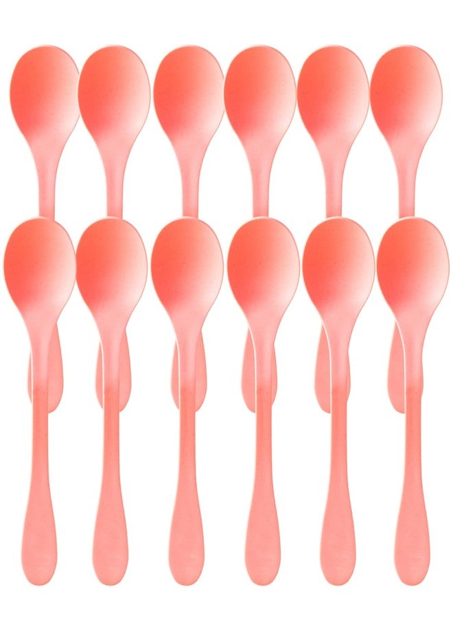KNORK Eco Coral Reusable Spoons – 12 Pack | Reusable Plant Flatware Made from Bamboo & Sugarcane | Dishwasher-Safe | 6.75" Utensils - Image 3