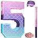 Shappy 16 Inch Mermaid Piata Purple Number Birthday Piata Party with Stick Blindfold Confetti for Anniversary Celebration Birthday Decoration SuppliesNumber 5 - Image 2