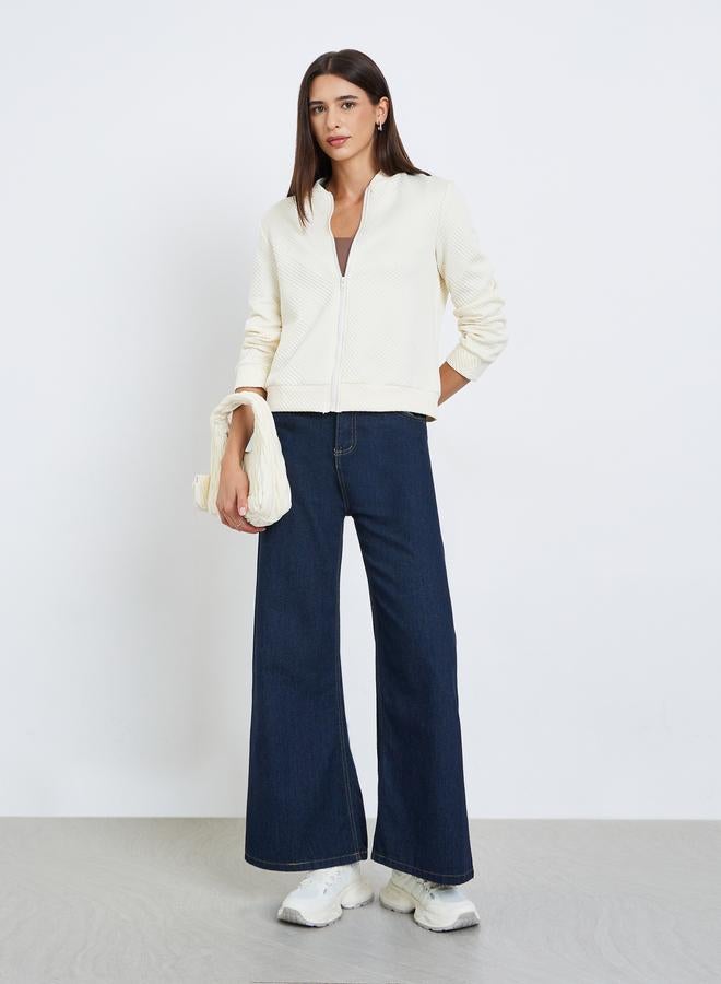 تايك تو جاكيت بسحاب وأكمام طويلة بنقشة بارزة - Image 2