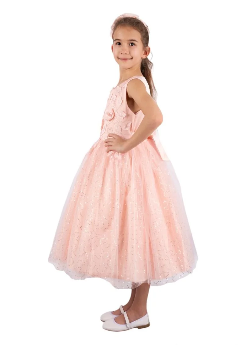 D'Daniela Olivia Party Dress Pink with Headband