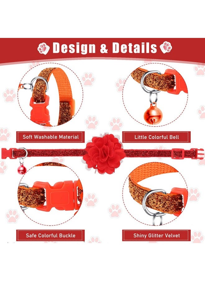 Saintrygo 12 Pcs Cat Collar Flower With Bells For Girl Cats Summer Cat Collar Breakaway Adjustable Cat Collar Flowers Accessory For Small Pets Girl Cats  - Image 3