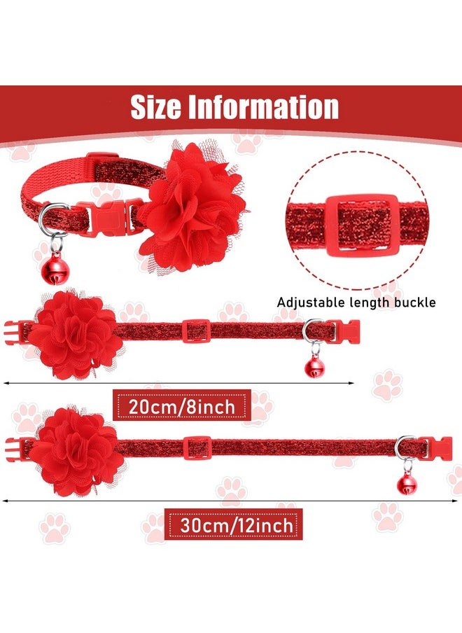 Saintrygo 12 Pcs Cat Collar Flower With Bells For Girl Cats Summer Cat Collar Breakaway Adjustable Cat Collar Flowers Accessory For Small Pets Girl Cats  - Image 4
