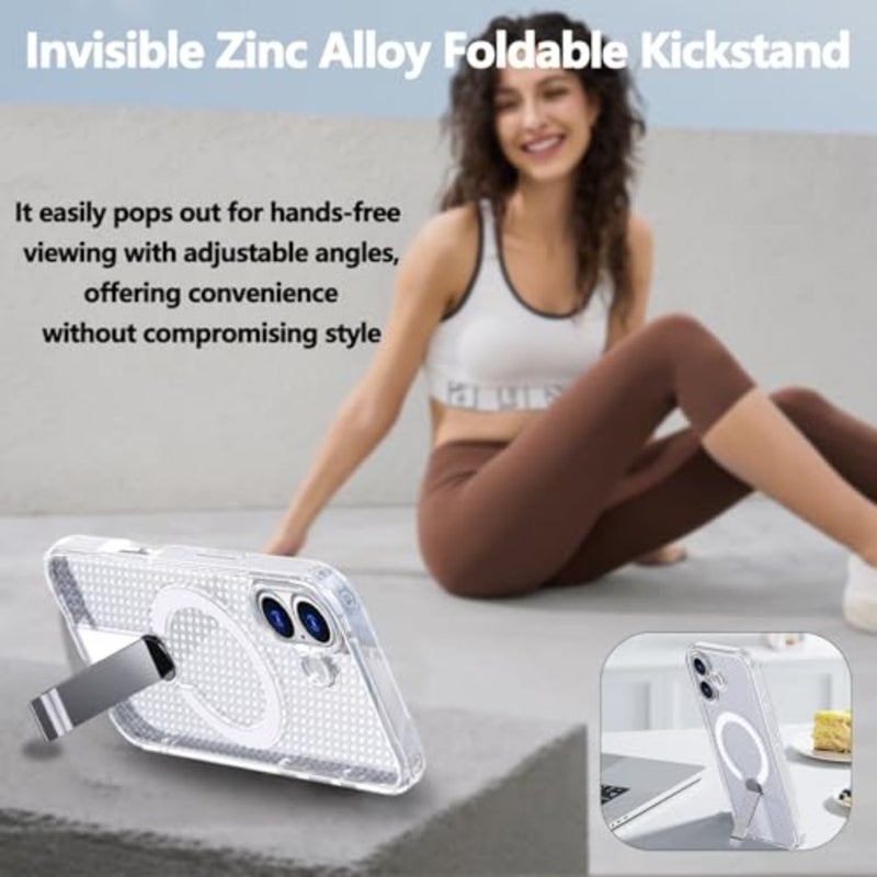 for Magnetic Cooling Case with Invisible Kickstand, Compatible with MagSafe Double Honeycomb Slim Mesh Heat Dissipation Breathable Shockproof Cover for FX - Image 5