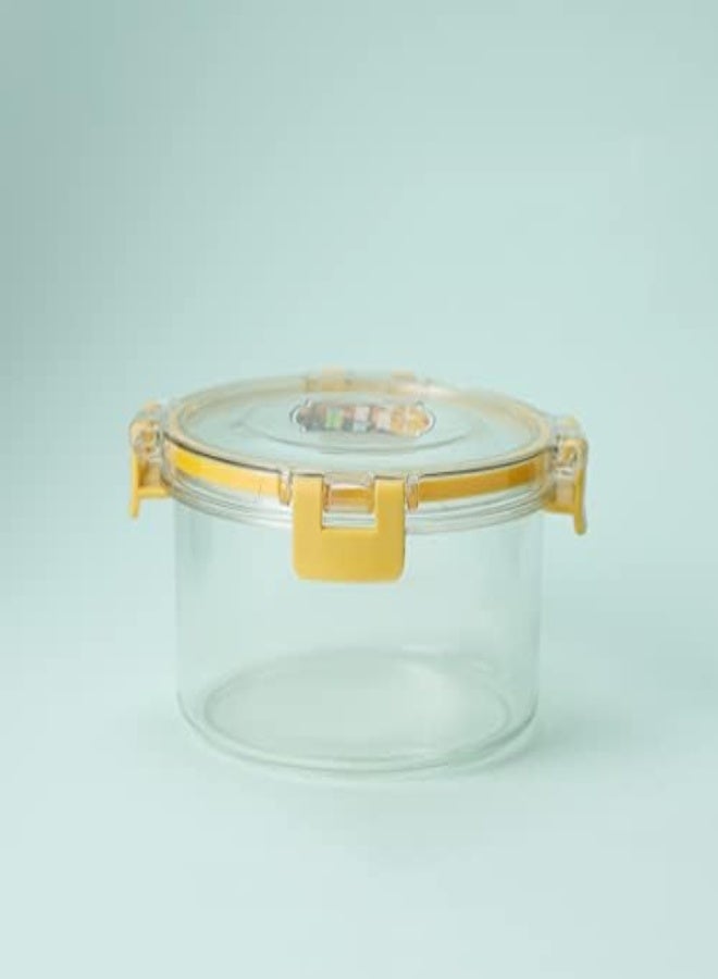AKDC Royalford 550 Ml Round Airtight Container With A Lid-Rf11254 Plastic Container With A Silicone Sealing Ring Fitted Lid Transparent Storage Container, Yellow  - Image 3