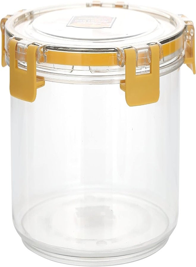 AKDC Royalford 550 Ml Round Airtight Container With A Lid-Rf11254 Plastic Container With A Silicone Sealing Ring Fitted Lid Transparent Storage Container, Yellow  - Image 5