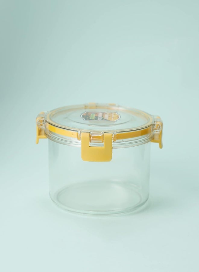 AKDC Royalford 550 Ml Round Airtight Container With A Lid-Rf11254 Plastic Container With A Silicone Sealing Ring Fitted Lid Transparent Storage Container, Yellow  - Image 4