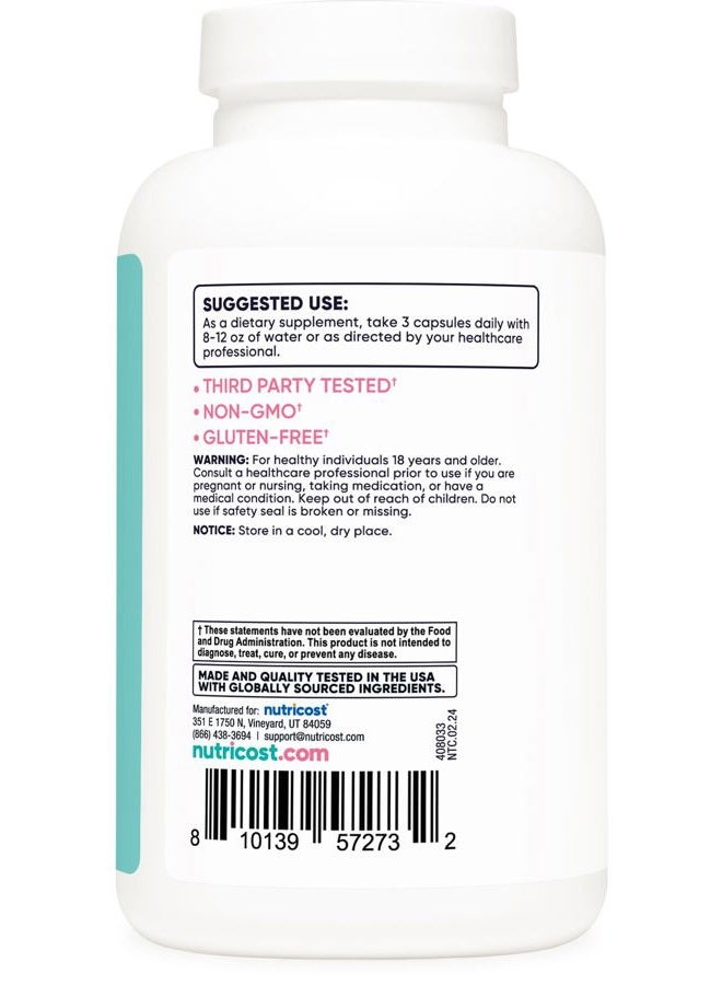 Nutricost D-Mannose with Cranberry Extract for Women 1300mg 180 Capsules - Image 4