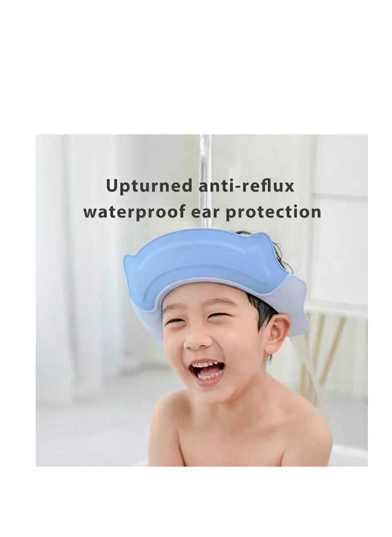 Generic Silicone shower cap for children  bath cap  head cover  adjustable according to the size of the childs head  multicolored  - Image 2
