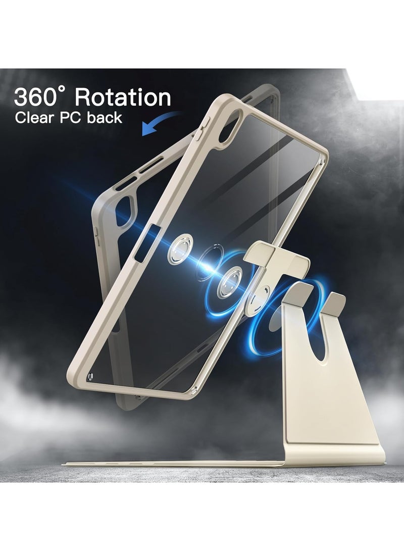 DUSALA Rotating Case for iPad Air 11-Inch M3/M2 (2025/2024) with Pencil Holder,360 Degree Rotation Protective Stand Slim Cover Clear Back, Auto Wake/Sleep (iPad Air 11) - Image 3