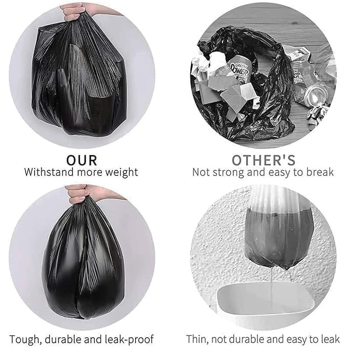 BENAVJI Garbage Bags Medium 1020 Pcs I 30 Pcs x Pack of 34 Rolls | 19 x 21 Inch | Dustbin Bags,Trash Bags,Dustbin Covers for daily Wet and Dry Waste (Black Color) (34) - Image 2