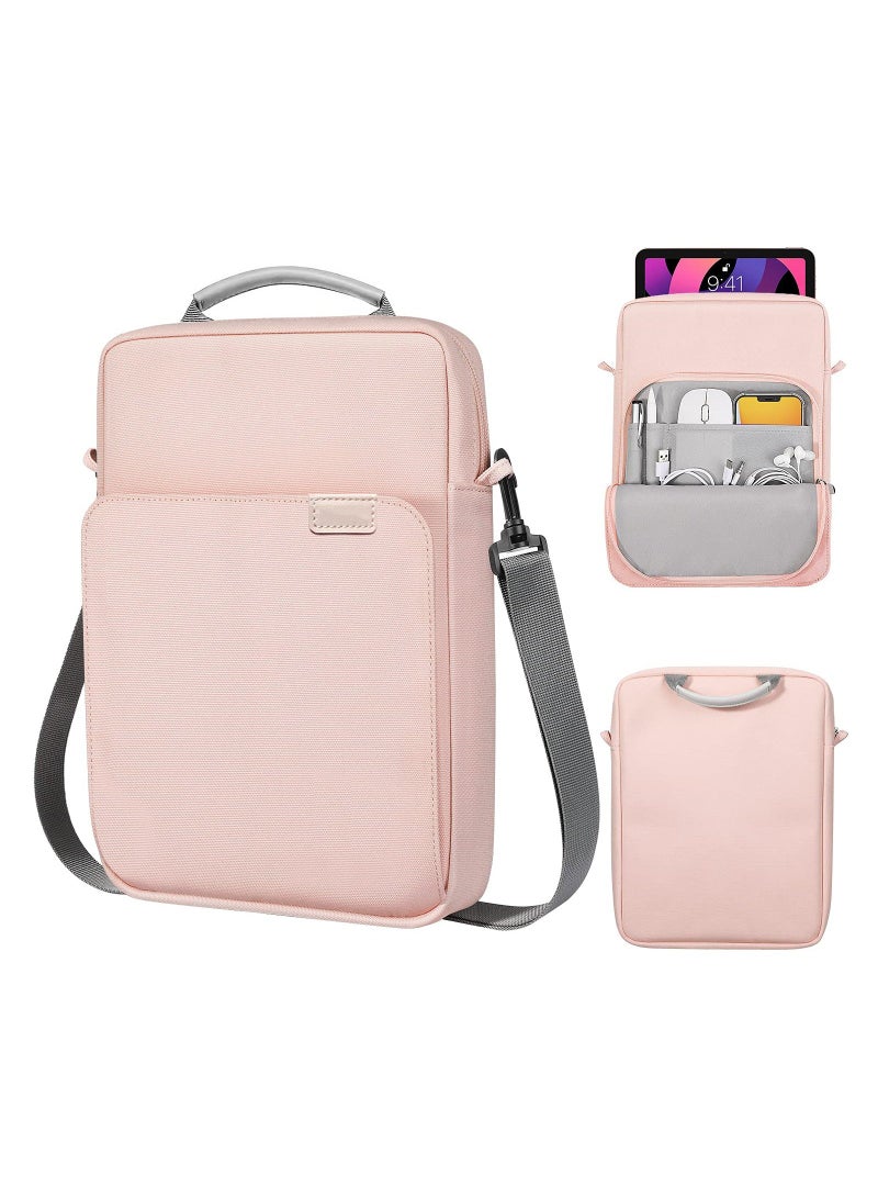 XiuWoo 9 To 11 Inch Tablet Sleeve Bag Fits for iPad air 5 10.Inches 2022 Pro M2 to 2018 10th 10.9 Air 4 Tab S8 Handle Carrying Case with Shoulder Strap Pink - Image 1