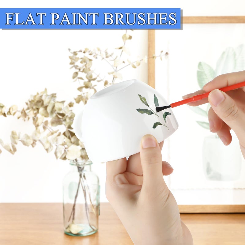 Prasacco 100 Piece Paint Brush Set, Plastic Kids' Art Brushes for Oil & Watercolor, Colorful Detail Painting Kit for Crafts & School - Image 4