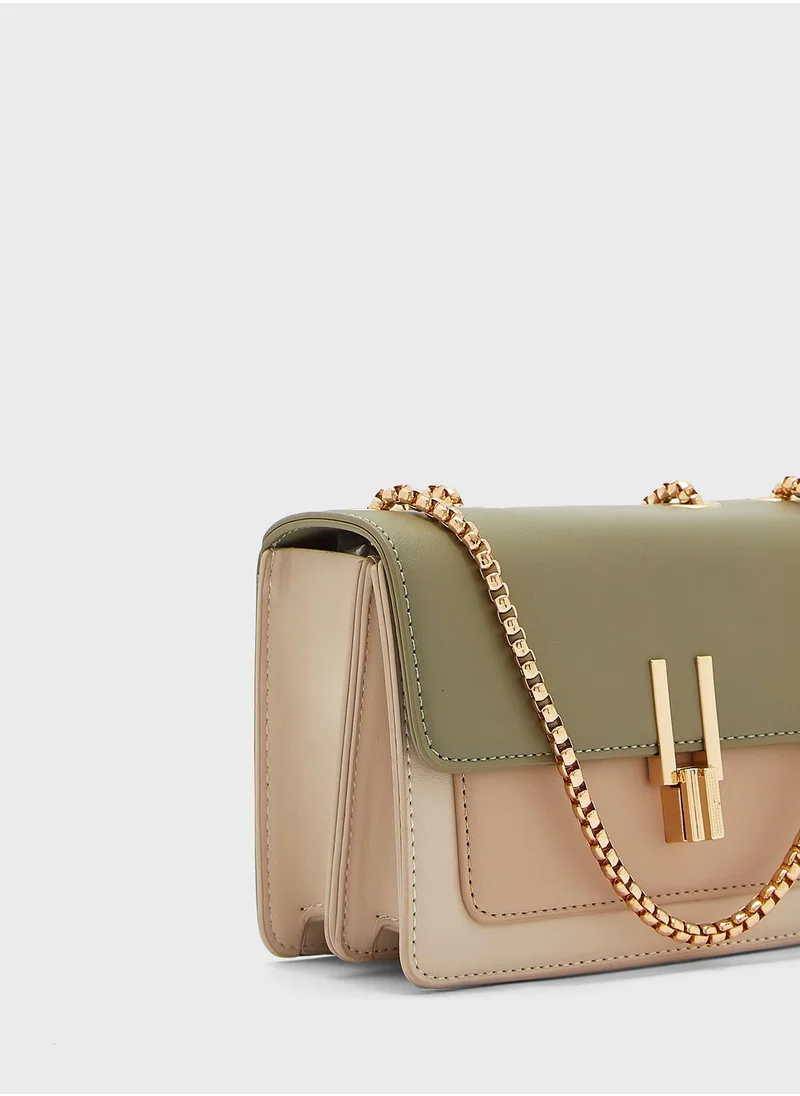 Ginger Colourbock Satchel Handbag