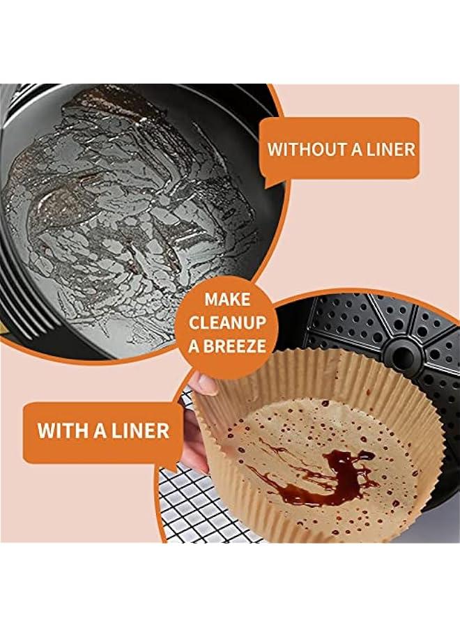 ورق بطانة قابل للتصرف لقلاية الهواء، 50 قطعة بحجم 7.9 بوصة، دائرية الشكل. ورق زبدة غير لاصق، مقاوم للزيت والماء. مثالي لقلاية الهواء، جهاز البخار، الخبز، الميكروويف، وغيرها. - Image 5