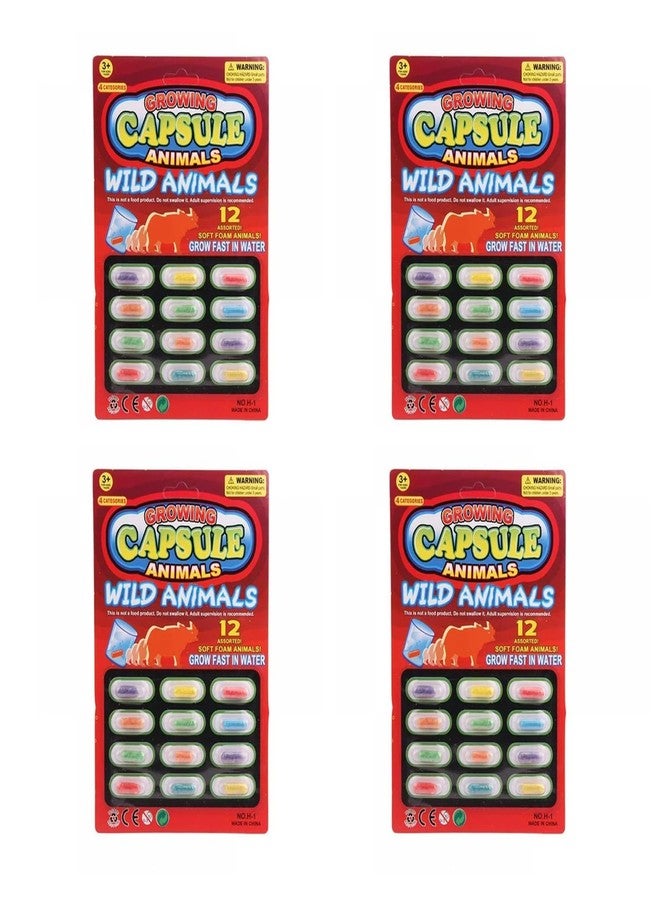 AEC Buko Amazing Creatures Grow in Water Soft Animal Magic Capsule Perfect for Kids Animal and Creature Learning, Novelty Return Gifts for Birthday Parties (Pack of 4(Wild Animals)) - Image 1