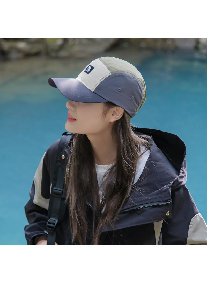 SOLARAE Fashionable Baseball Cap, Quick Dry Colorblock Sun Hat, Adjustable Breathable UV Protection Hat, 100% Washed Cotton Soft Unconstructed Snapback Baseball Hat, Unisex - Image 4