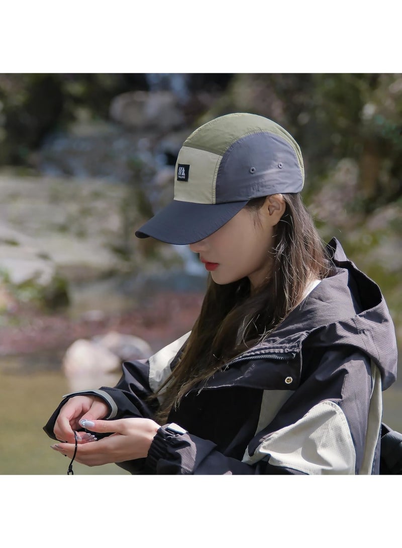 SOLARAE Fashionable Baseball Cap, Quick Dry Colorblock Sun Hat, Adjustable Breathable UV Protection Hat, 100% Washed Cotton Soft Unconstructed Snapback Baseball Hat, Unisex - Image 3