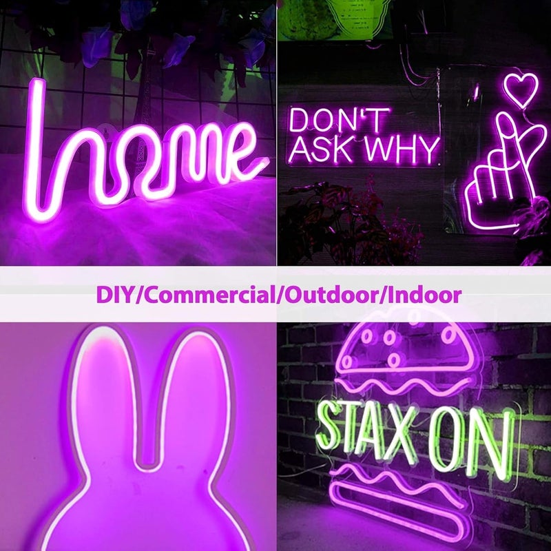Gesto 16.4 Feet Neon LED Strip Light with 12V Adapter | Cuttable & Flexible Waterproof Rope Light for Wall Decor, Indoor & Outdoor Decoration, Custom Names,Signage & Diwali Decorative Lighting-Purple - Image 5