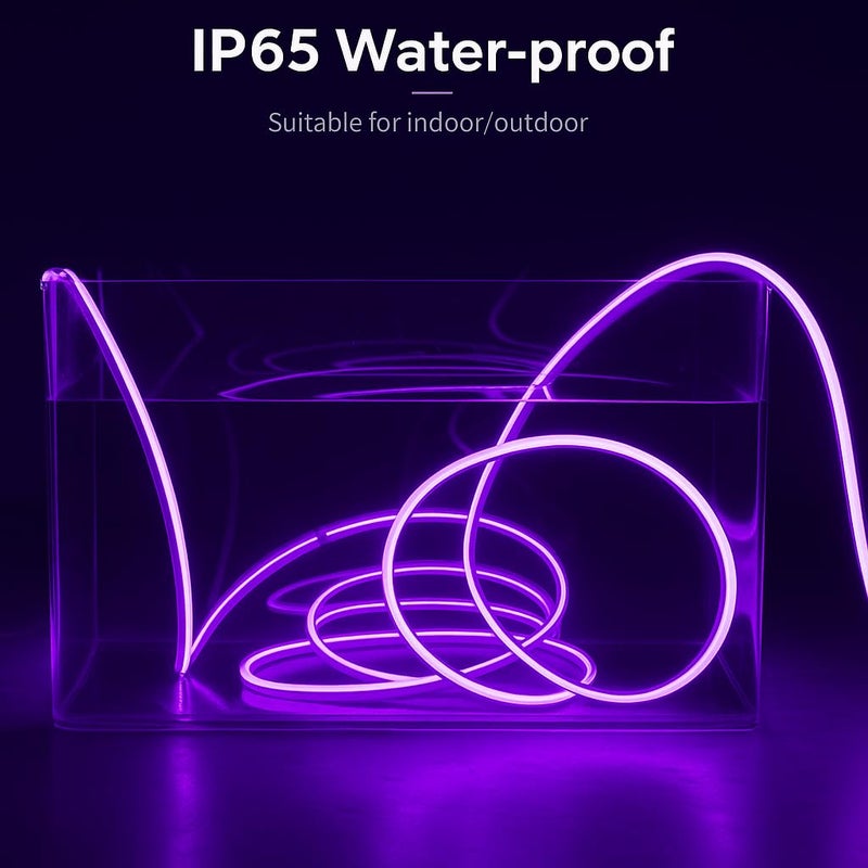 Gesto 16.4 Feet Neon LED Strip Light with 12V Adapter | Cuttable & Flexible Waterproof Rope Light for Wall Decor, Indoor & Outdoor Decoration, Custom Names,Signage & Diwali Decorative Lighting-Purple - Image 4