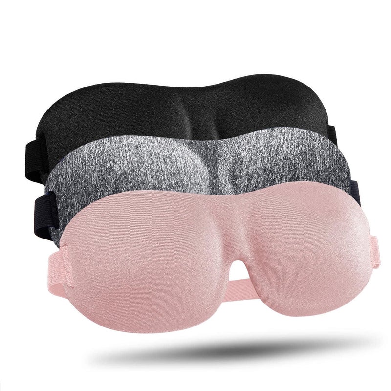 LKY DIGITAL Sleep Mask for Side Sleeper 3 Pack, Blackout 3D Eye Mask for Sleeping, Night Blindfold for Men Women - Image 1