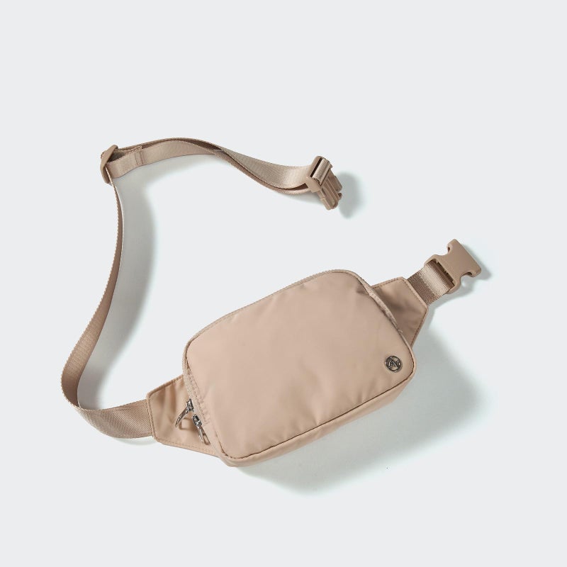 Pander Belt Bag Large 2L, Nylon Fanny Pack Purse for Women and Men with Adjustable Strap, Raw Linen - Image 2