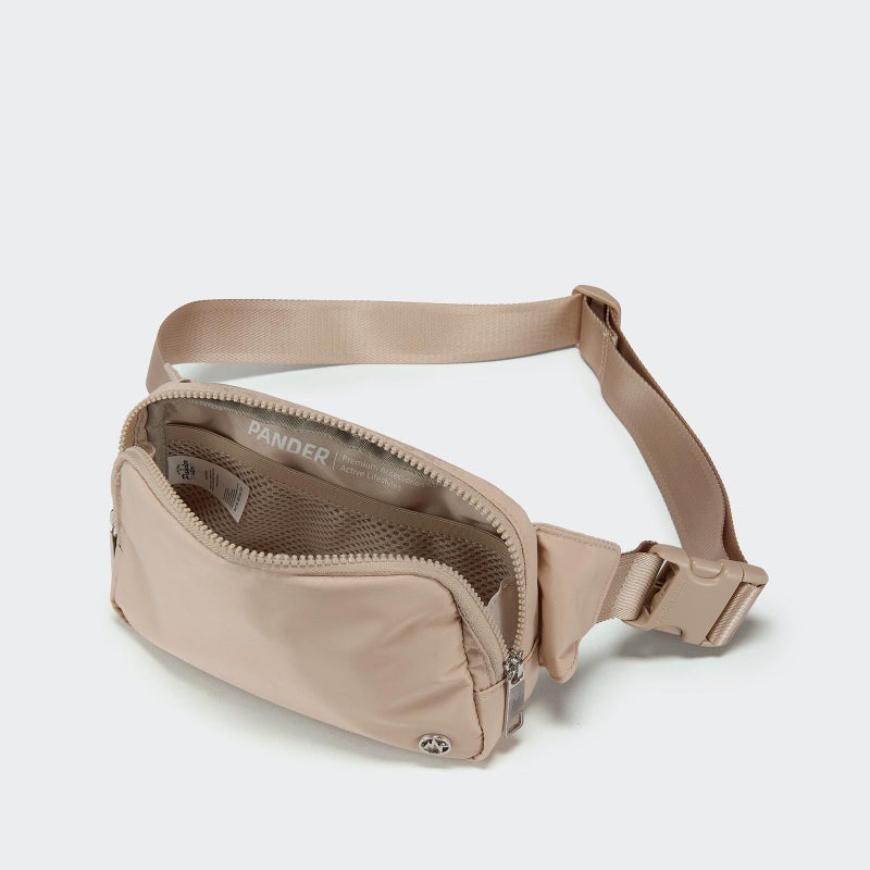 Pander Belt Bag Large 2L, Nylon Fanny Pack Purse for Women and Men with Adjustable Strap, Raw Linen - Image 5
