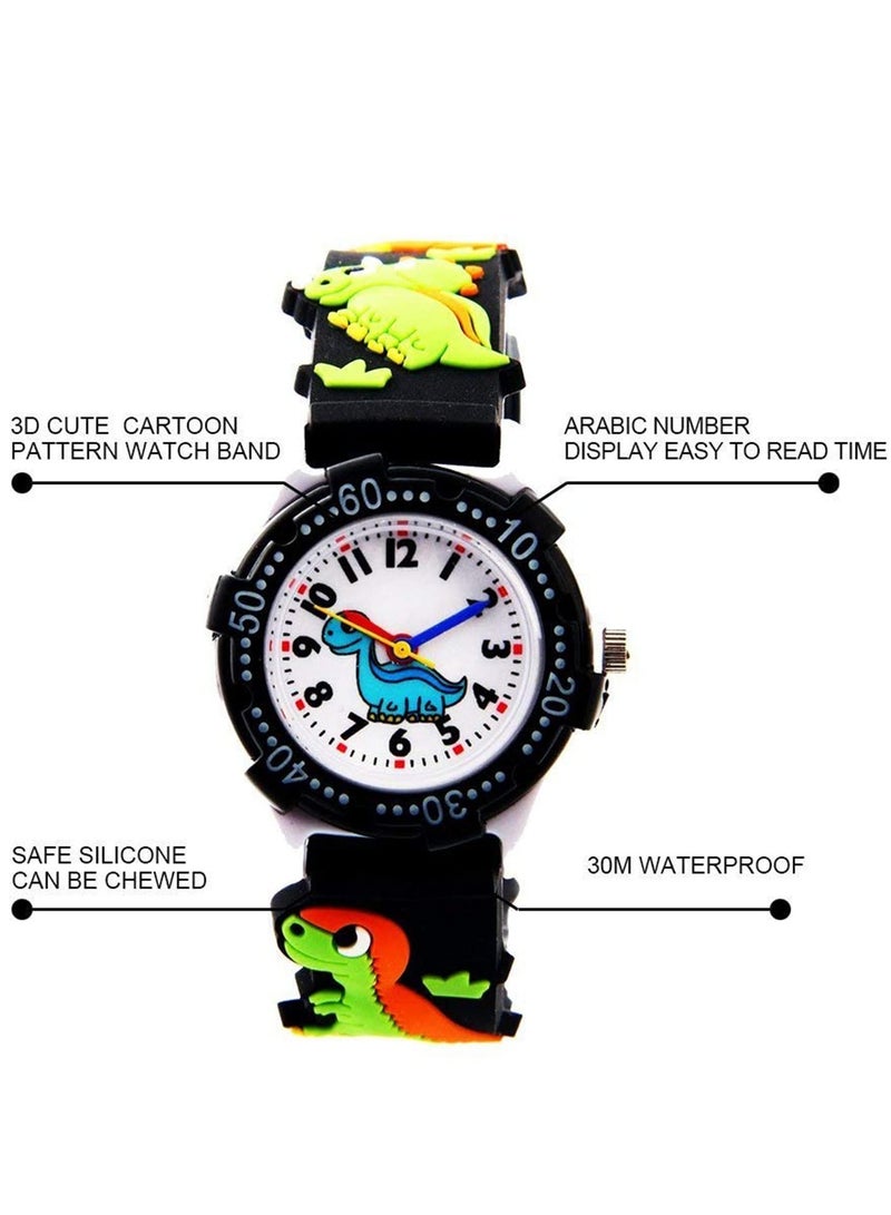Kids Watches, 3D Dinosaur Toddler Wrist Watches, Daily Using Waterproof Watches for Boys, Silicone Band Watches Gifts for 3-10 Ages Boys  - Image 5