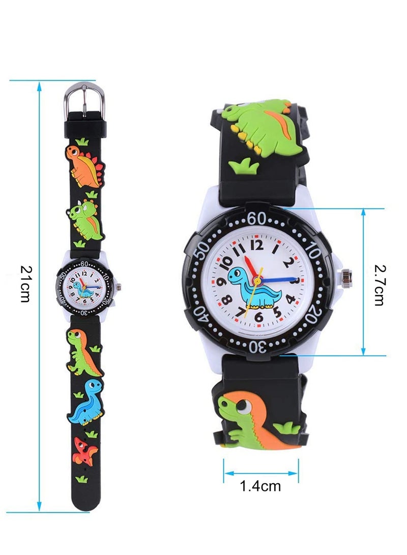Kids Watches, 3D Dinosaur Toddler Wrist Watches, Daily Using Waterproof Watches for Boys, Silicone Band Watches Gifts for 3-10 Ages Boys  - Image 4